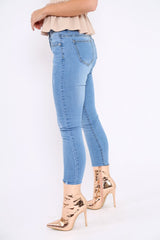 Light Blue Denim Distressed Skinny Jeans - Emberlie-Jeans