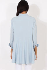 Light Blue Dipped Hem Shirt - Paloma-Shirts