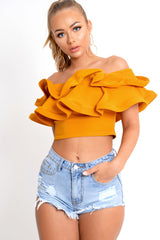 Light Blue Distressed Hem Shorts - Aalijah-Shorts