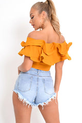 Light Blue Distressed Hem Shorts - Aalijah-Shorts