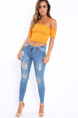 Light Blue Distressed Jeans - Macy-Jeans