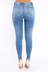 Light Blue Distressed Jeans - Macy-Jeans