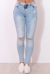 Light Blue High Waisted Super Skinny Jeans -Olivia-Jeans