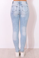 Light Blue High Waisted Super Skinny Jeans -Olivia-Jeans