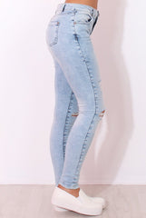 Light Blue High Waisted Super Skinny Jeans -Olivia-Jeans