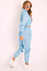 Light Blue Zip Front Hoodie Cuff Jogger Co-Ord - Kason-Tracksuits