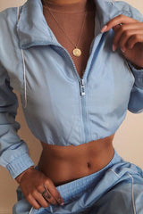 Light Blue Zip Front Hoodie Cuff Jogger Co-Ord - Kason-Tracksuits