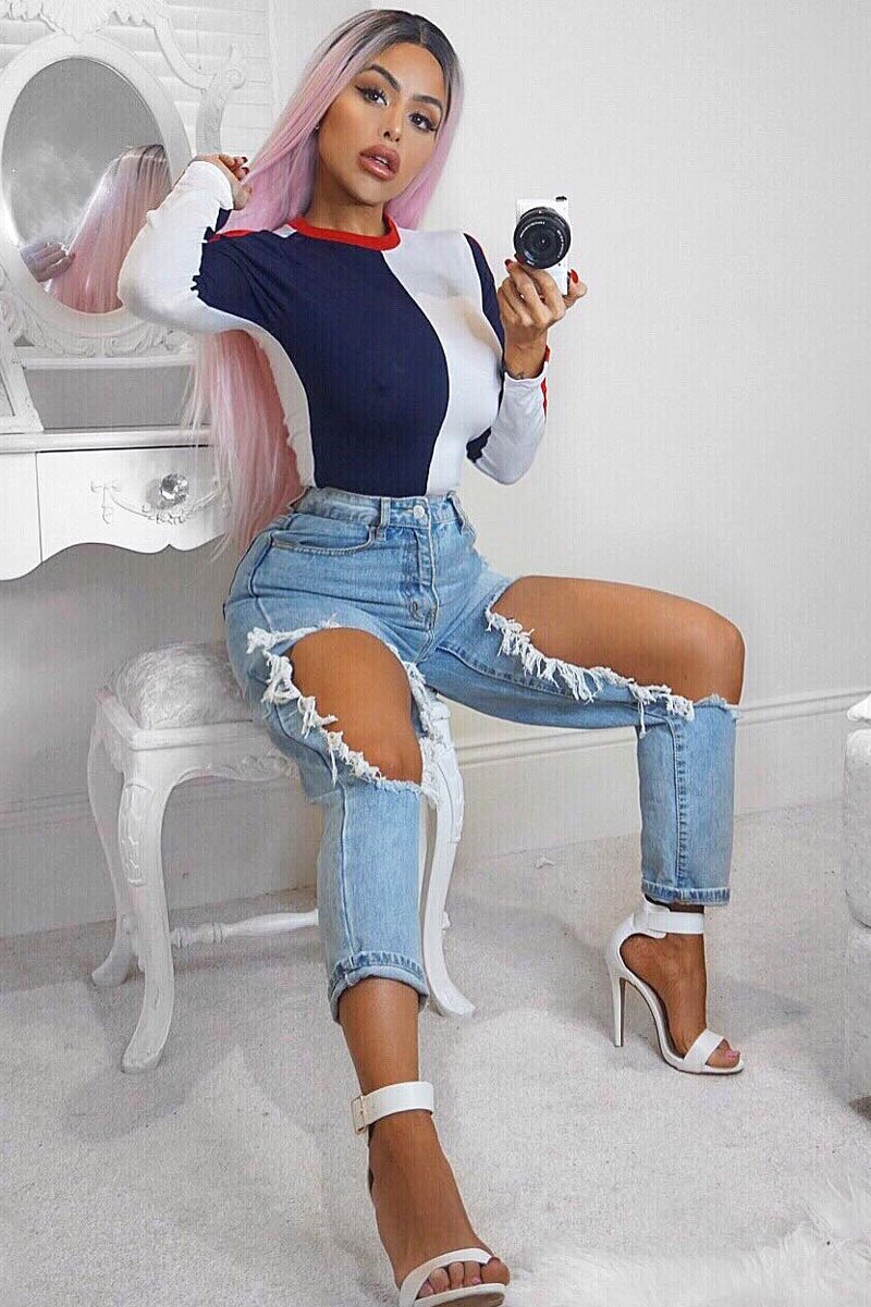 Light Extreme Rip Boyfriend Jeans - Mazy-Jeans