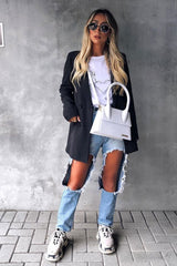 Light Extreme Rip Boyfriend Jeans - Mazy-Jeans