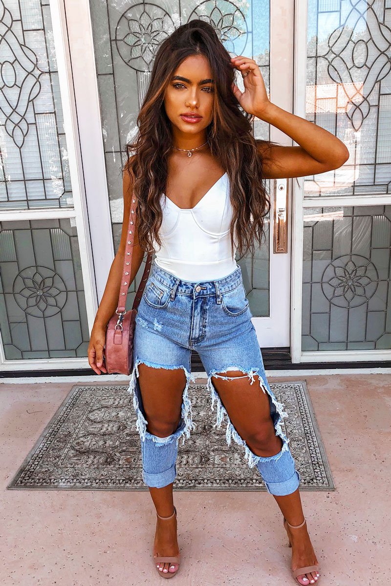Light Extreme Rip Boyfriend Jeans - Mazy-Jeans