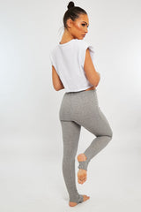 MP Women's Lifestyle Ribbed Leggings - Light Grey