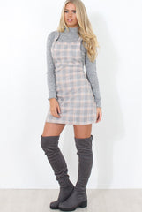 Light Grey Tartan Pinafore-Pippa-Dresses