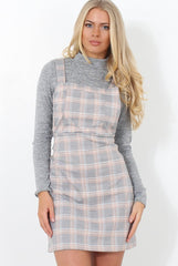 Light Grey Tartan Pinafore-Pippa-Dresses