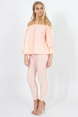 Light Pink Lace Two Piece - Nicole-Co-ords