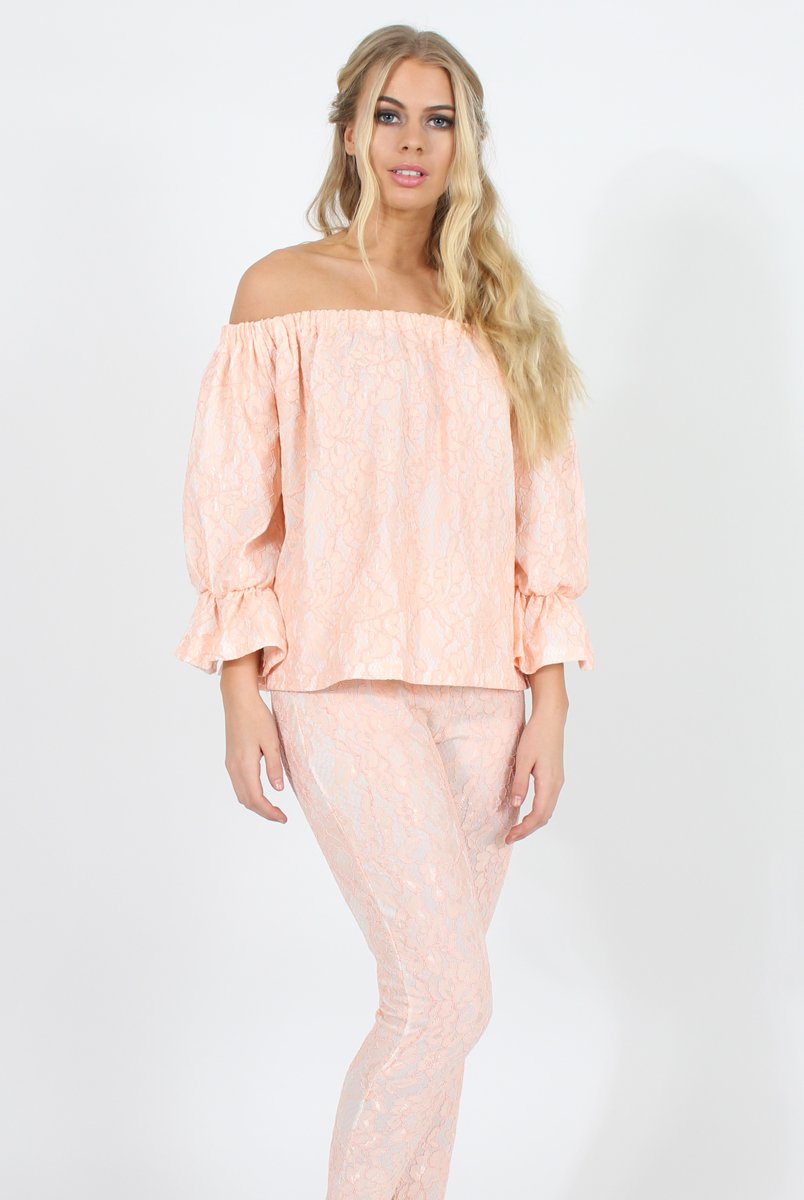 Light Pink Lace Two Piece - Nicole-Co-ords