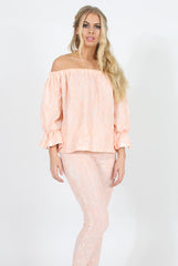 Light Pink Lace Two Piece - Nicole-Co-ords