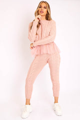 Light Pink Mesh Insert Jumper and Leggings Co-ord - Laurie-Co-ords