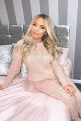 Light Pink Mesh Insert Jumper and Leggings Co-ord - Laurie-Co-ords