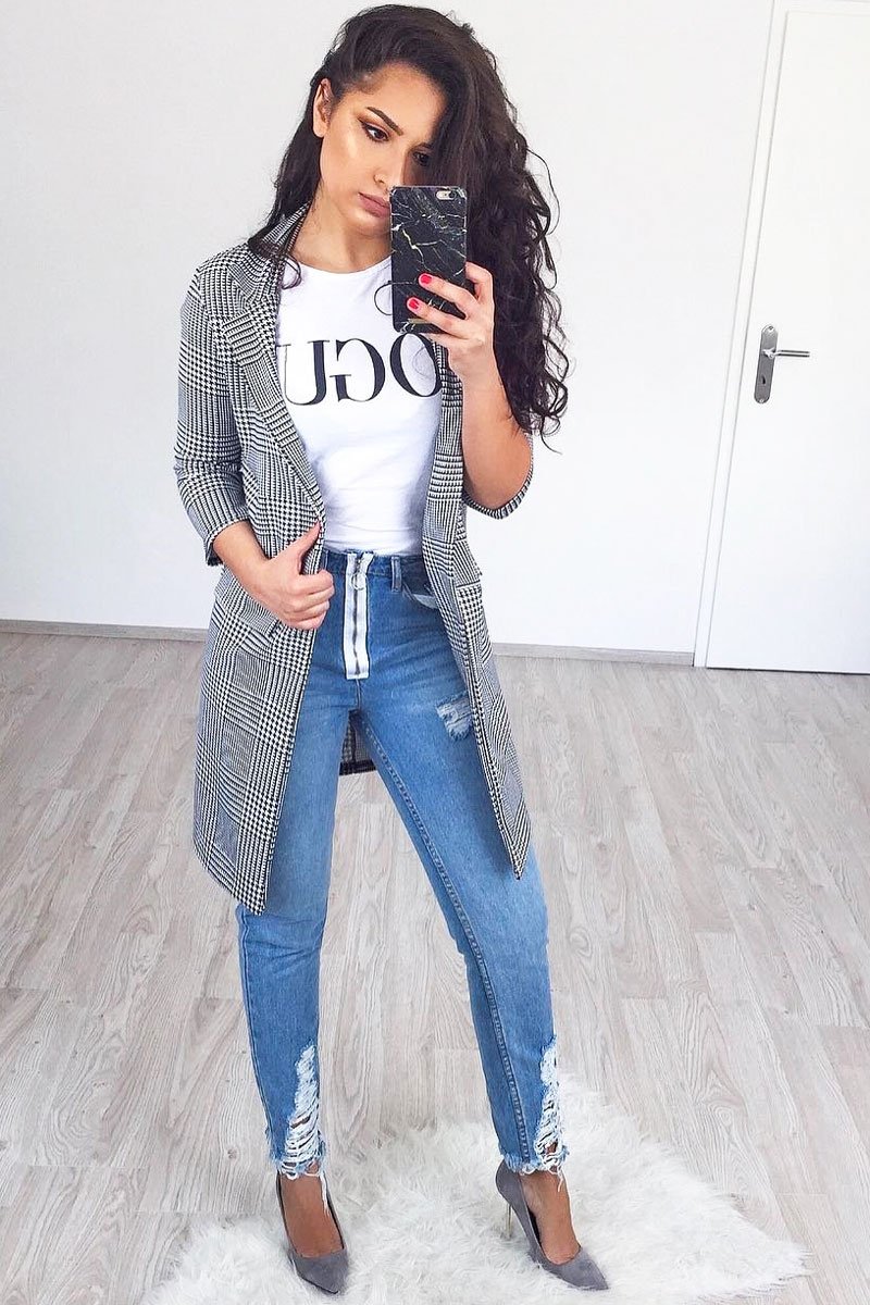 Light Wash Denim Exposed Zip Distressed Jeans - Aralyn-Jeans