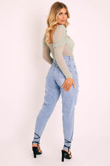 Light Wash Rip High Rise Boyfriend Jeans - Lashae-Jeans