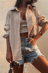 Light Wash Ripped Denim Shorts - Bexlie-Shorts