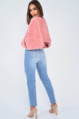 Light Wash Two Tone Ripped Hem Jeans - Lollie-Jeans