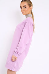 Lilac Bardot Sweater Dress - Ariel-Dresses