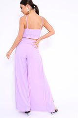 Lilac Bralet and Split Front Wide Trousers Co-ord - Alesana-Co-ords