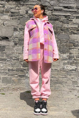 Lilac Check Sleeveless Shacket - Brittanie-Shacket