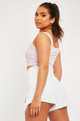 Lilac Crepe Corset Bralet Top - Judie-Crop Tops