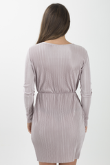 Lilac Cross Over Pleated Dress - Blossom-Dresses