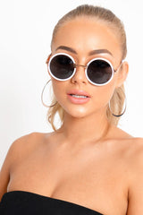 Lilac Frame Round Sunglasses - Emonie-Sunglasses