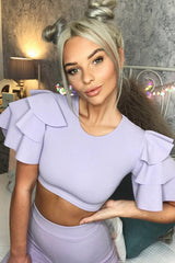 Lilac Frill Sleeve Co-ord Set - Demmie-Co-ords
