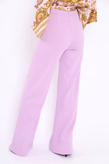 Lilac High Waist Flare Trousers - Tisha-Trousers