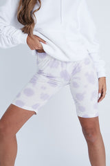 Lilac Jersey Tie Dye Cycling Shorts - Sayani-Co-ords