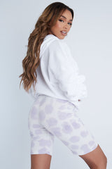 Lilac Jersey Tie Dye Cycling Shorts - Sayani-Co-ords