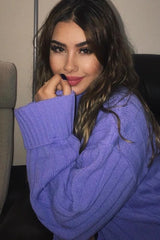 Lilac Knit High Neck Jumper - Jaelynn-Jumper