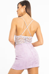 Lilac Lace Cross Back Bodysuit - Brogan-Bodysuits