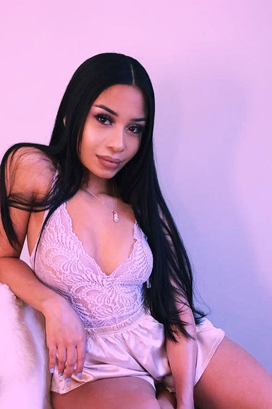 Lilac Lace Cross Back Bodysuit - Brogan