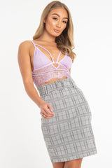 Lilac Lace Mesh Harness Plunge Bralet - Remy-Bralets