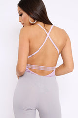 Lilac Lace Open Back Bodysuit - Naomie-Bodysuits