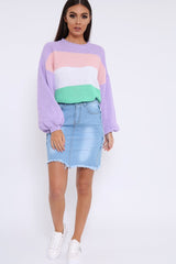 Lilac Nude and White Striped Jumper - Ammie-Jumper