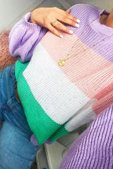 Lilac Nude and White Striped Jumper - Ammie-Jumper