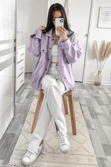 Lilac Pocket Oversized Brushed Shacket - Caley-Shacket