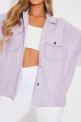 Lilac Pocket Oversized Brushed Shacket - Caley-Shacket