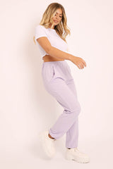Lilac Ribbed Cuffed Trousers - Scarletta-Trousers