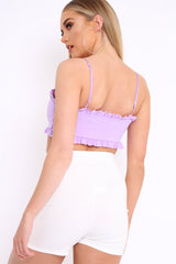 Lilac Ruffle Rouched Middle Bralet - Cellie-Bralets