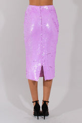 Lilac Sequin Pencil Skirt - Sybil-Skirts