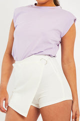 Lilac Shoulder Pad Oversized T-shirt - Amzie-T-shirt