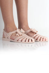Lily Nude Bow Diamante Jelly Shoes-Shoes